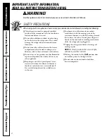 Preview for 2 page of GE SIDE-BY-SIDE REFRIRATOR 22 Owner'S Manual And Installation Instructions