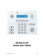 GE SIMON XT Quick User Manual preview