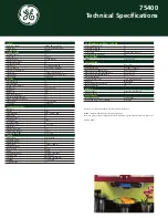 Preview for 2 page of GE Spacemaker 7-5400 Technical Specifications