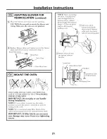 Предварительный просмотр 21 страницы GE Spacemaker HVM1540 Installation Instructions Manual