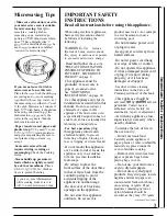 Preview for 3 page of GE Spacemaker II JEM31L Use And Care Manual