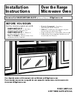 Preview for 1 page of GE Spacemaker JVM1630BK Installation Instructions Manual