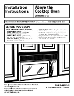 Предварительный просмотр 1 страницы GE Spacemaker JVM1630CH Installation Instructions Manual