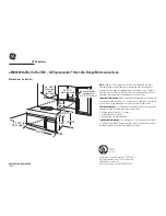 GE Spacemaker JVM1640BJ Dimensions And Installation Information предпросмотр