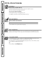 Предварительный просмотр 2 страницы GE Spacemaker WCXH208 Owner'S Manual & Installation Instructions