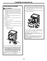 Предварительный просмотр 13 страницы GE Spacemaker WCXH208 Owner'S Manual & Installation Instructions