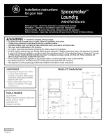 GE Spacemaker WSM2700 Installation Instructions Manual preview