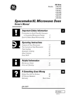 GE SpacemakerXL JVM1410 Owner'S Manual предпросмотр