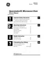 GE SpacemakerXL JVM1653 Owner'S Manual preview