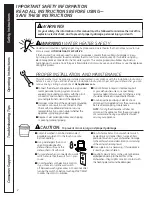 Preview for 2 page of GE Stainless Steel Tub Dishwasher Owner'S Manual