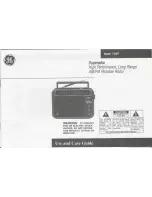 GE Superadio 7-2887 Use And Care Manual preview