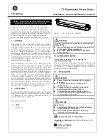 GE T5 Fluorescent Fixture Series Installation, Use And Maintenance Manual preview