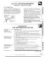 Preview for 9 page of GE TBX12 Use And Care Manual