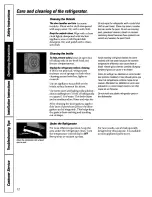 Предварительный просмотр 12 страницы GE TBX18SABKLAA Owner'S Manual