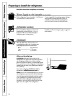 Предварительный просмотр 14 страницы GE TBX18SABKLAA Owner'S Manual