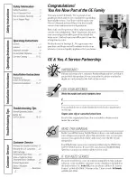 Preview for 2 page of GE TFX20JAXFAA Owner'S Manual