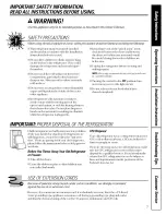 Preview for 3 page of GE TFX20JAXFAA Owner'S Manual