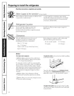 Preview for 14 page of GE TFX20JAXFWW Owner'S Manual