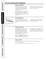 Preview for 12 page of GE TFX22ZPBEAA Owner'S Manual