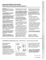 Preview for 3 page of GE TFX24E Use And Care Manual