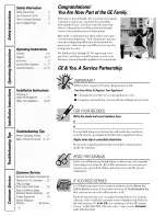 Предварительный просмотр 2 страницы GE TFX25PRBABB Owner'S Manual