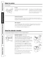 Preview for 12 page of GE TFX25PRY Owner'S Manual