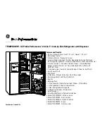 Preview for 2 page of GE TFX28PBD Dimension Manual