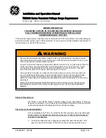 Preview for 1 page of GE TR5451 Installation And Operation Manual