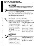 Preview for 2 page of GE Triton XL EDW4000 Owner'S Manual