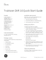 Предварительный просмотр 1 страницы GE TruVision DVR 10 Quick Start Manual