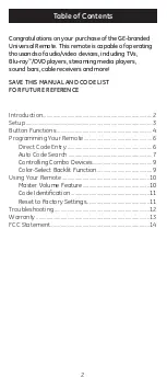 Preview for 2 page of GE UltraPro 44220 Manual