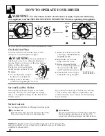 Предварительный просмотр 14 страницы GE Unitized Spacemaker WSM2420D Use And Care Manual