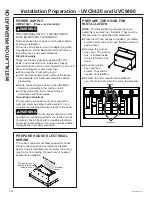 Preview for 14 page of GE UVC9480 Owner'S Manual & Installation Instructions