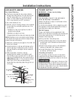 Предварительный просмотр 15 страницы GE UVW9304 Owner'S Manual & Installation Instructions