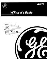 Preview for 1 page of GE VG4270 User Manual