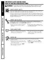 Preview for 2 page of GE WDSS4120 Owner'S Manual