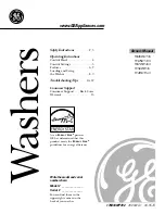 Preview for 1 page of GE WHDRE526 Owner'S Manual