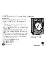 Preview for 3 page of GE WPDH8800JMG - Profile - Washer Dimensions And Installation Information