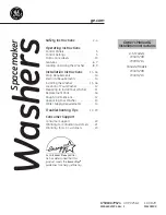 Preview for 1 page of GE WSXH208HWW - 27" Front-Load Washer Owner'S Manual & Installation Instructions