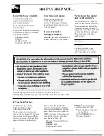 Preview for 2 page of GE WW3000S Use And Care Manual