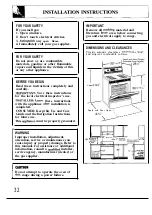 Предварительный просмотр 32 страницы GE XLMT JGBP24GEN Use And Care & Installation Manual