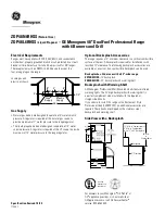 Предварительный просмотр 2 страницы GE ZDP48L6RHSS6 Dimensions And Installation Information