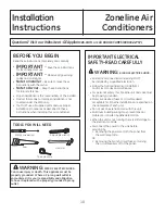 Preview for 10 page of GE Zoneline AZ85H12DAC Owner'S Manual And Installation Instructions