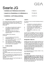 Preview for 1 page of GEA Searle JG Installation And Maintenance Instructions Manual