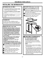 Preview for 17 page of GEAppliances 21 Owner'S Manual And Installation Instructions