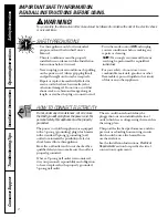 Preview for 2 page of GEAppliances AVE12 Owner'S Manual & Installation Instructions