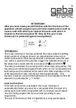 Preview for 21 page of Geba Tronic Cody Universal 2 Manual