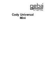 Geba Tronic Cody Universal Mini Manual preview