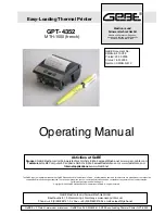 Preview for 1 page of GeBe GPT -4352 Operating Manual