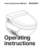 Preview for 1 page of Geberit AquaClean 8000plus Operating Instructions Manual